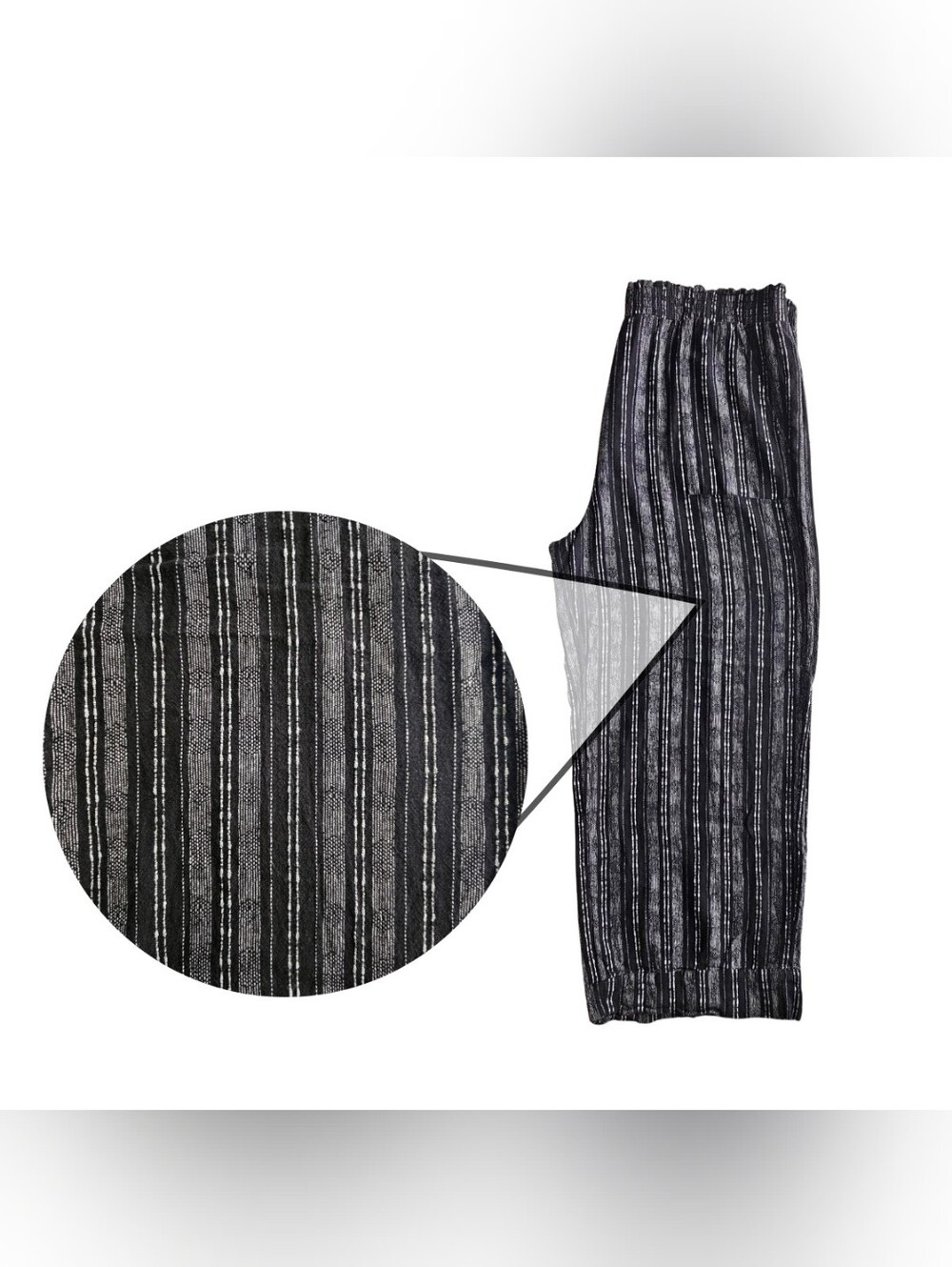 Time and Tru Women's Plus Size XXL Black Striped Wide-Leg Pants